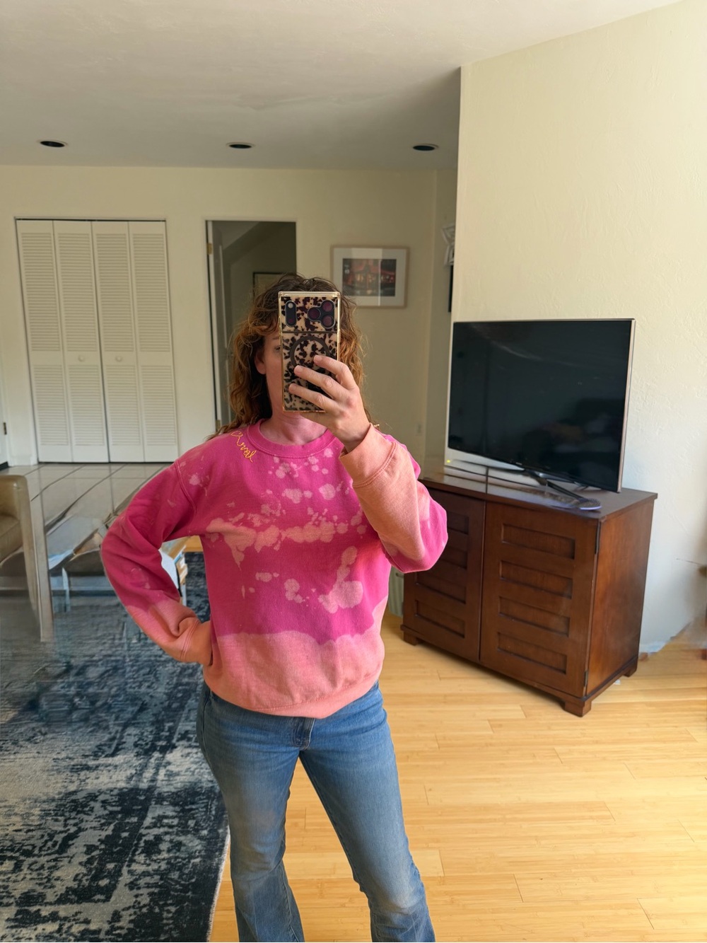 Park Barrett Pink Ombre Crewneck Sweatshirt